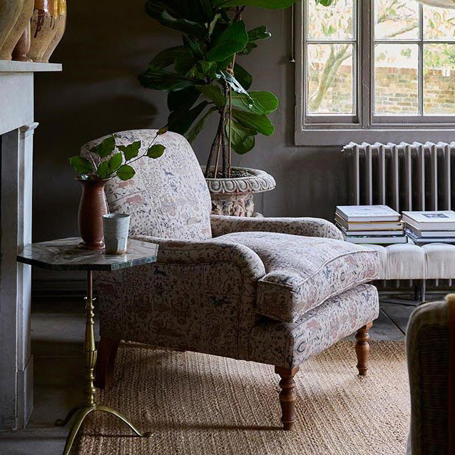 Lyndhurst Chair in V&A Threads of India Lahore Dynasty Linen